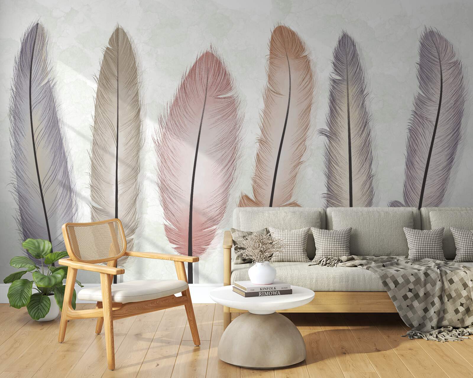 Fototapeta wspaniałe pastelowe pióra mają znaczną długość