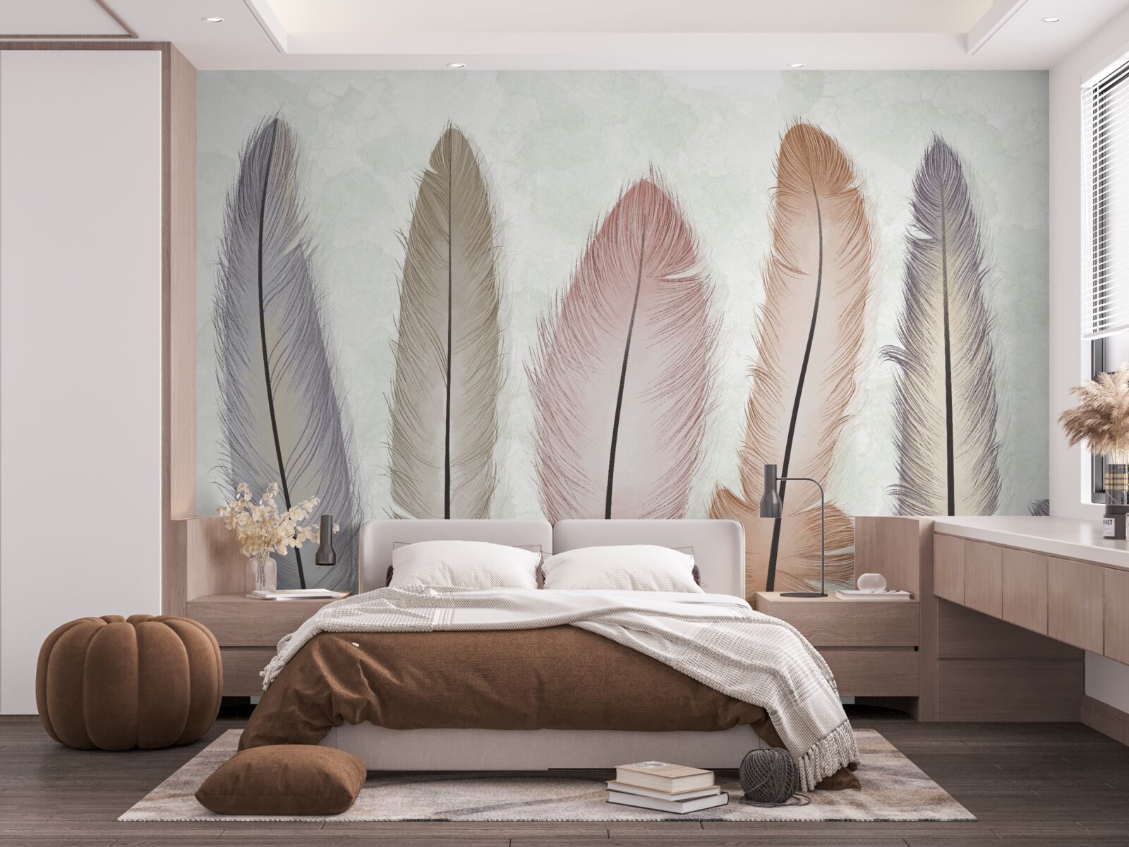 Fototapeta wspaniałe pastelowe pióra mają znaczną długość