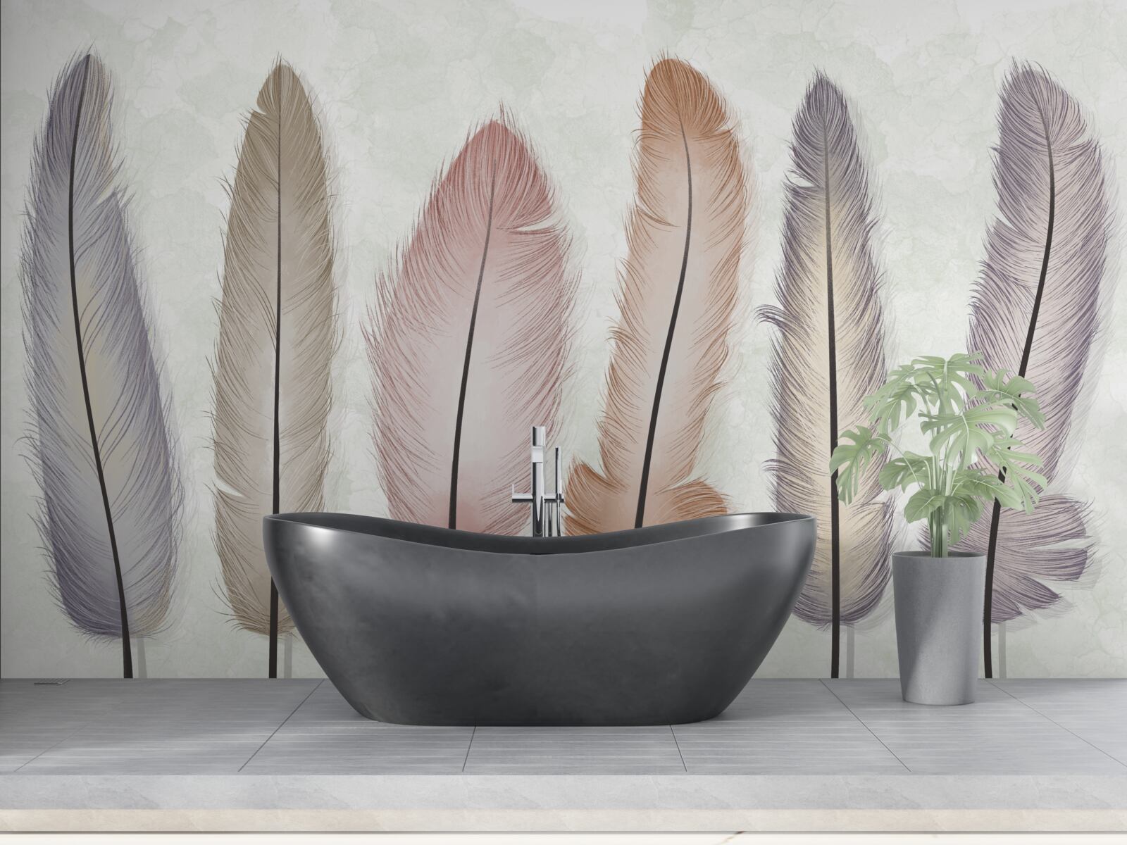 Fototapeta wspaniałe pastelowe pióra mają znaczną długość