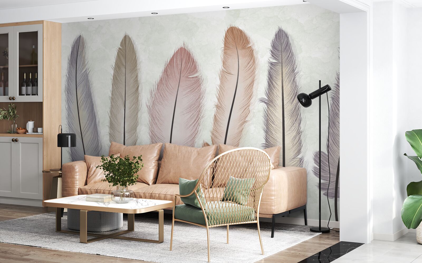 Fototapeta wspaniałe pastelowe pióra mają znaczną długość