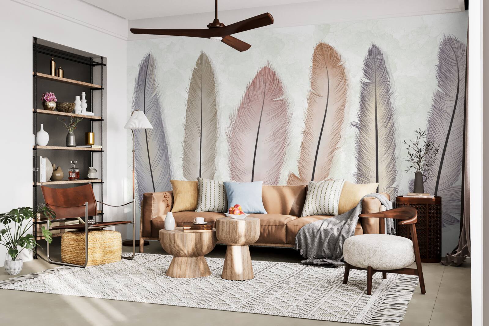 Fototapeta wspaniałe pastelowe pióra mają znaczną długość