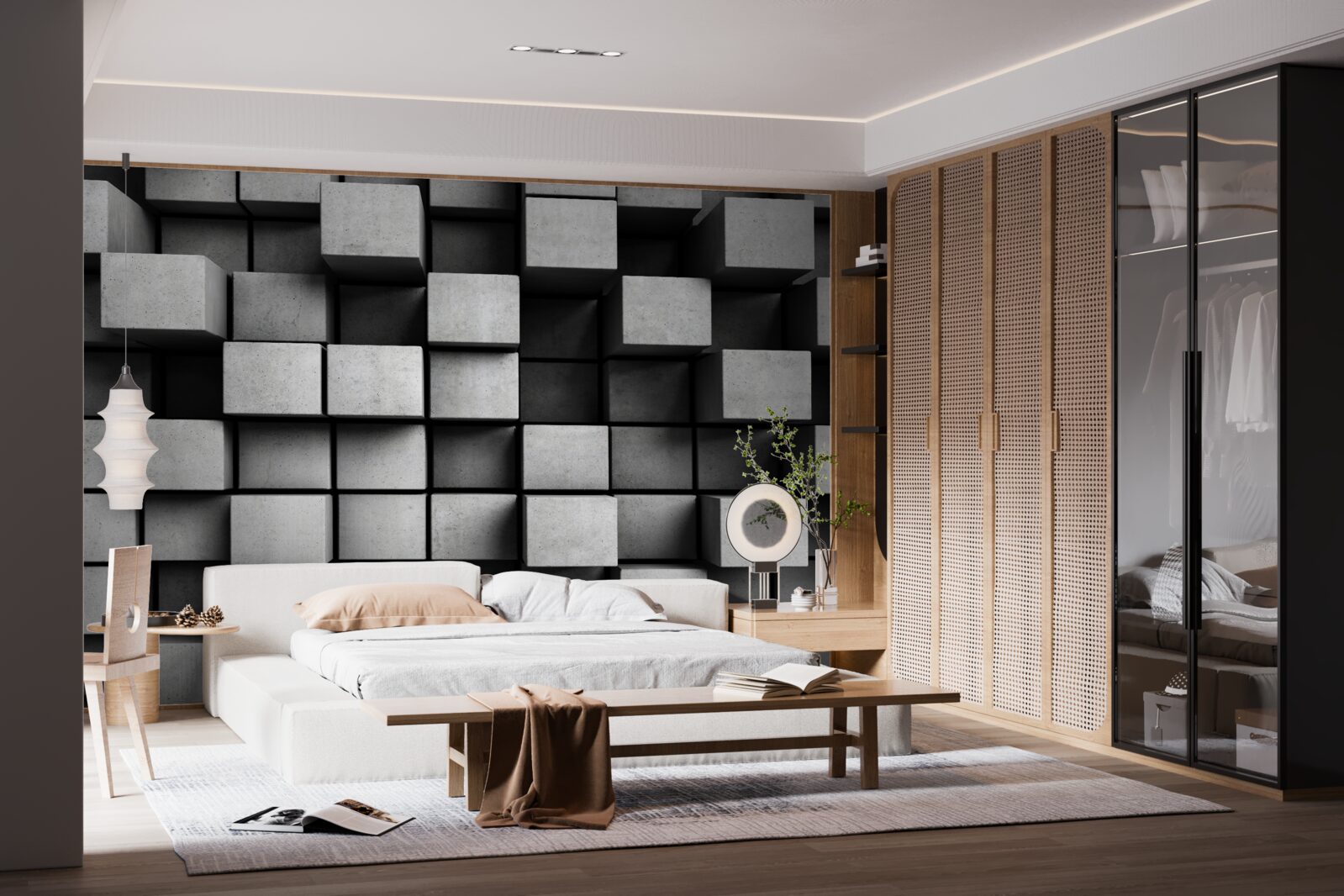 Fototapeta poziome szare kostki