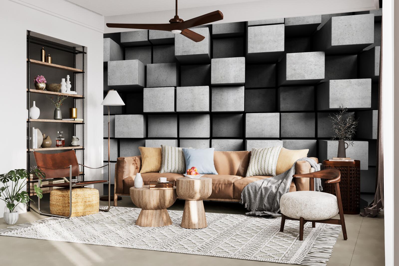 Fototapeta poziome szare kostki