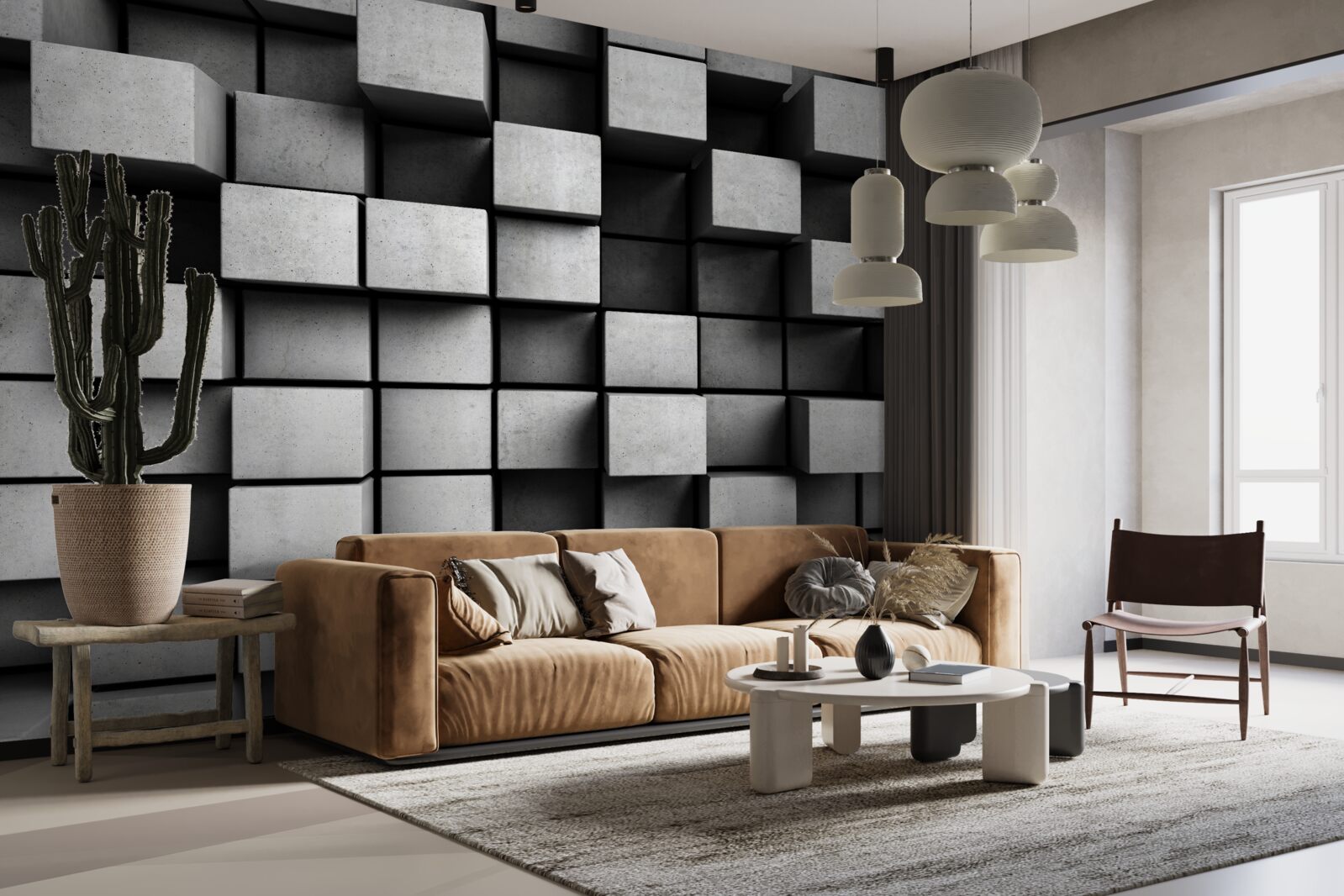 Fototapeta poziome szare kostki