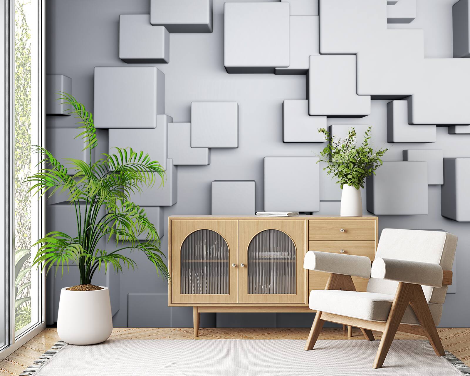 Fototapeta duże szare prostokątne kształty