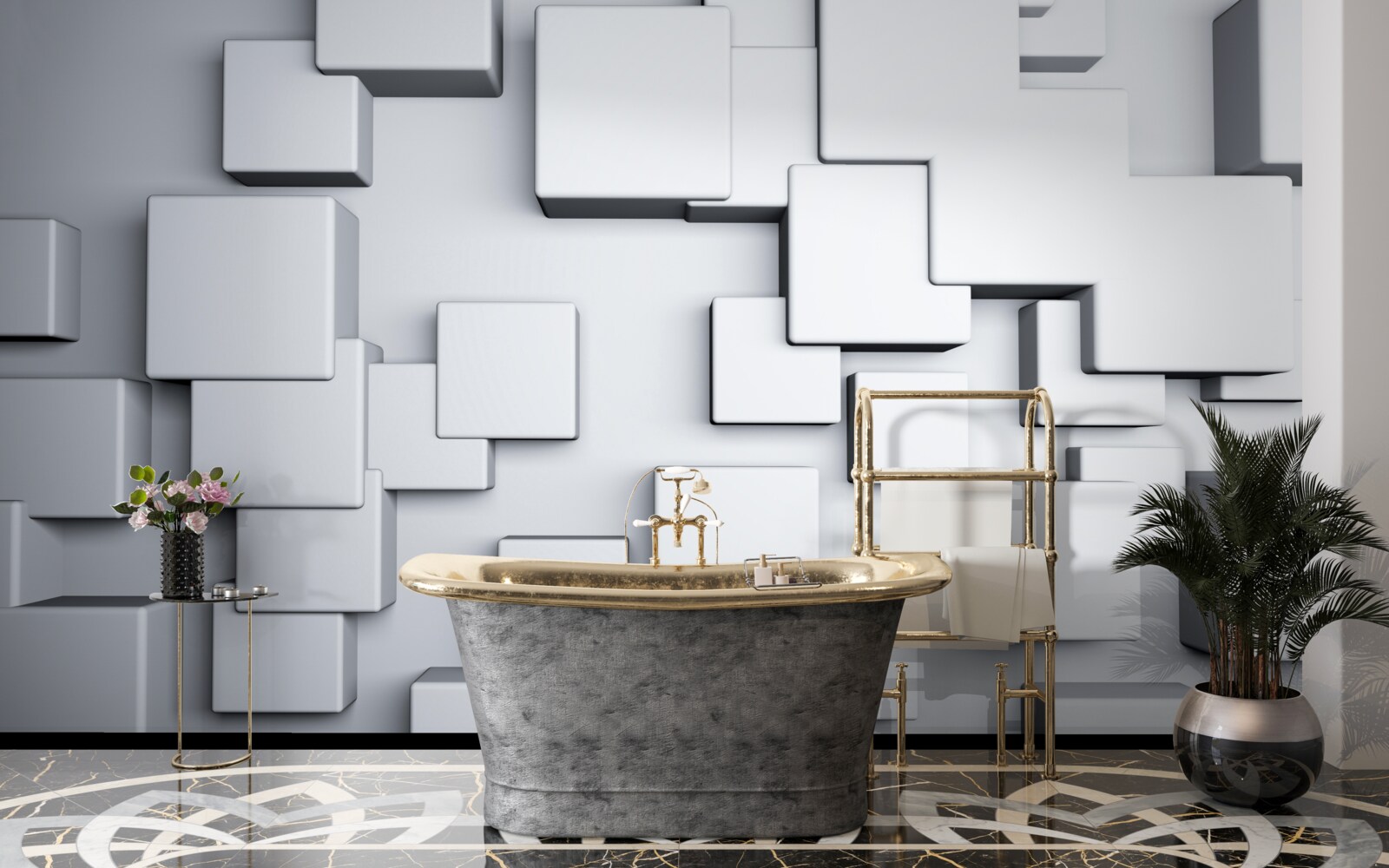 Fototapeta duże szare prostokątne kształty