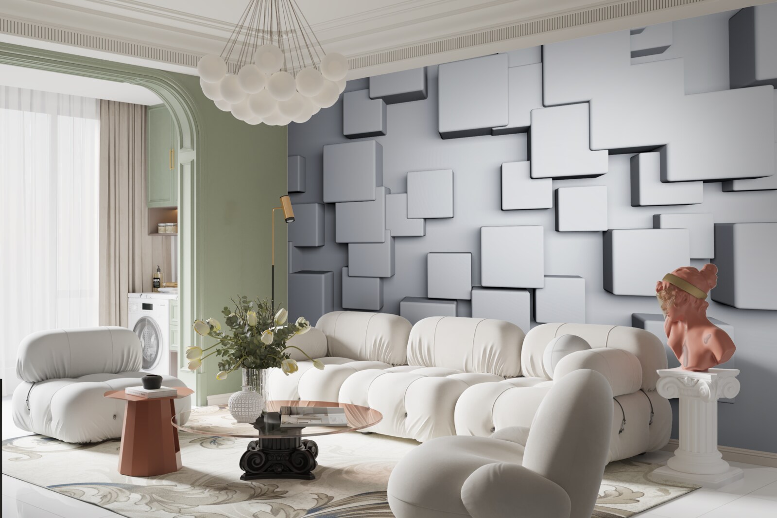 Fototapeta duże szare prostokątne kształty