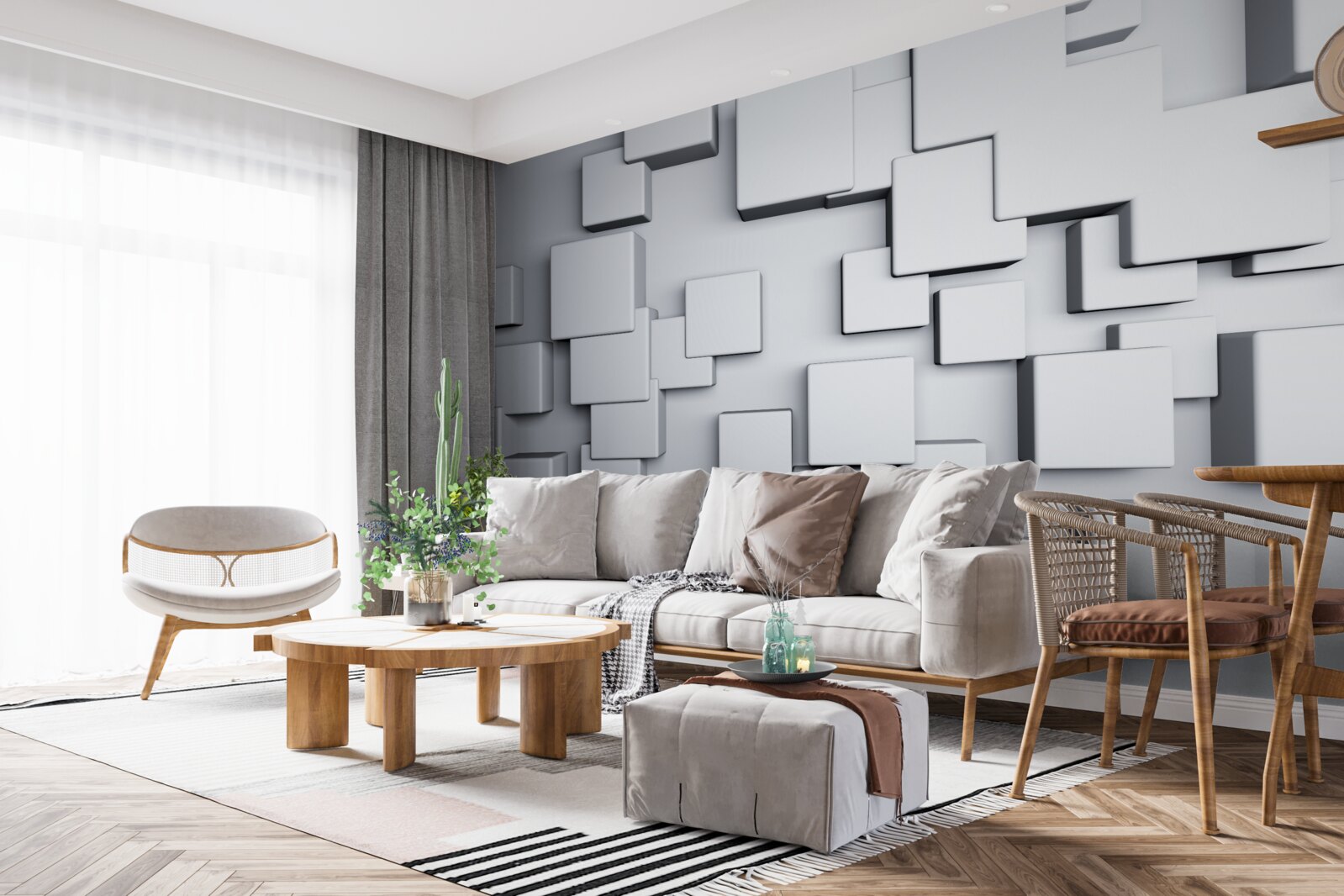 Fototapeta duże szare prostokątne kształty