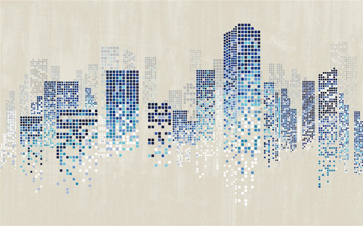 Fototapeta nowoczesne budynki z perforacjami