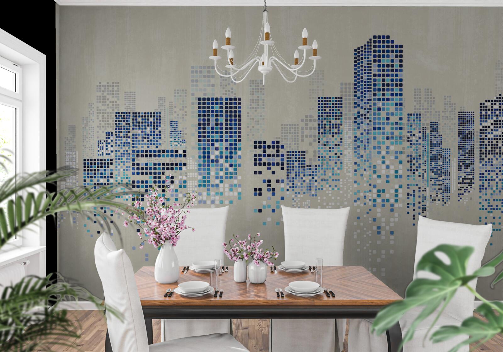 Fototapeta nowoczesne budynki z perforacjami