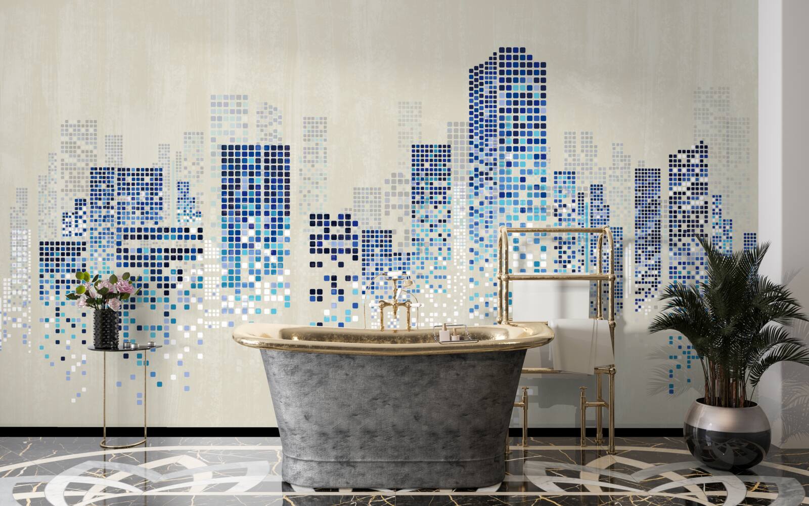 Fototapeta nowoczesne budynki z perforacjami