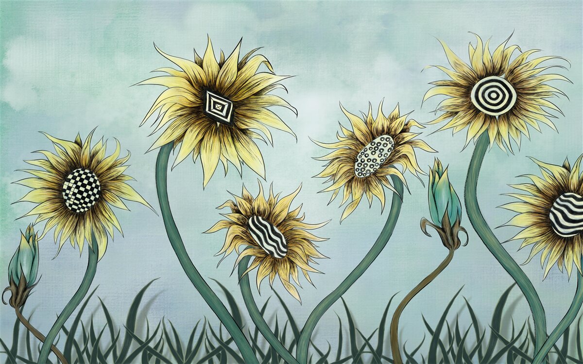 Fototapeta niesamowite złote pąki