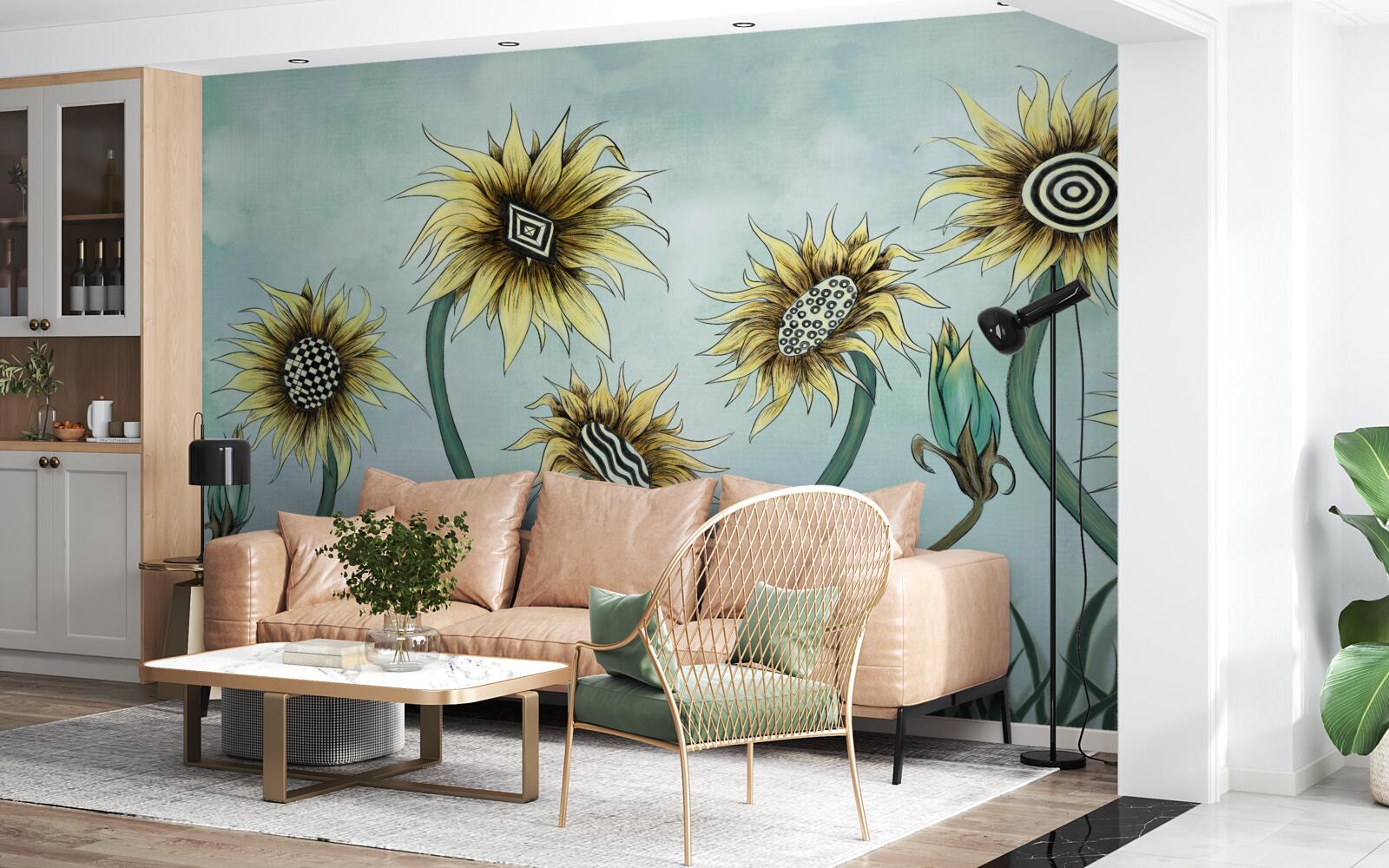 Fototapeta niesamowite złote pąki