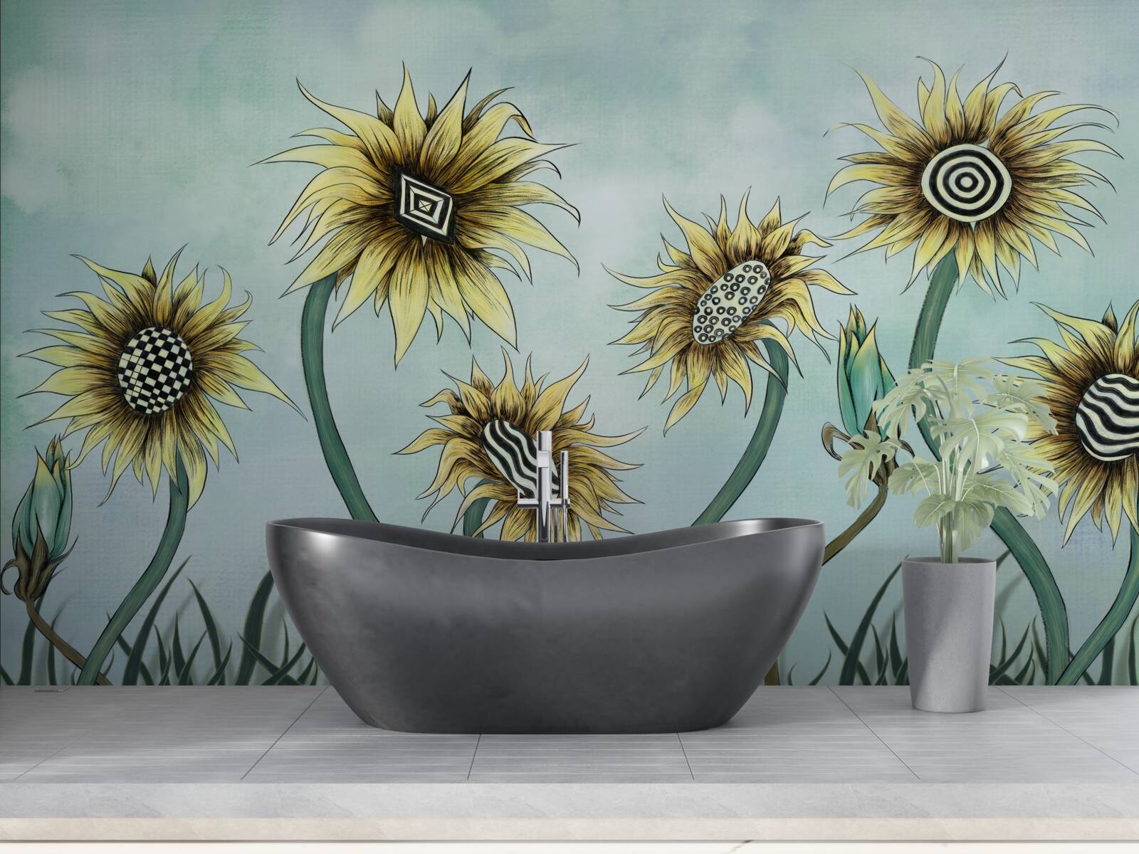 Fototapeta niesamowite złote pąki