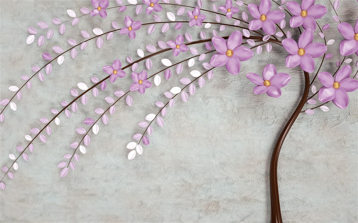 Fototapeta drzewo ozdobione delikatnymi kwiatami bzu