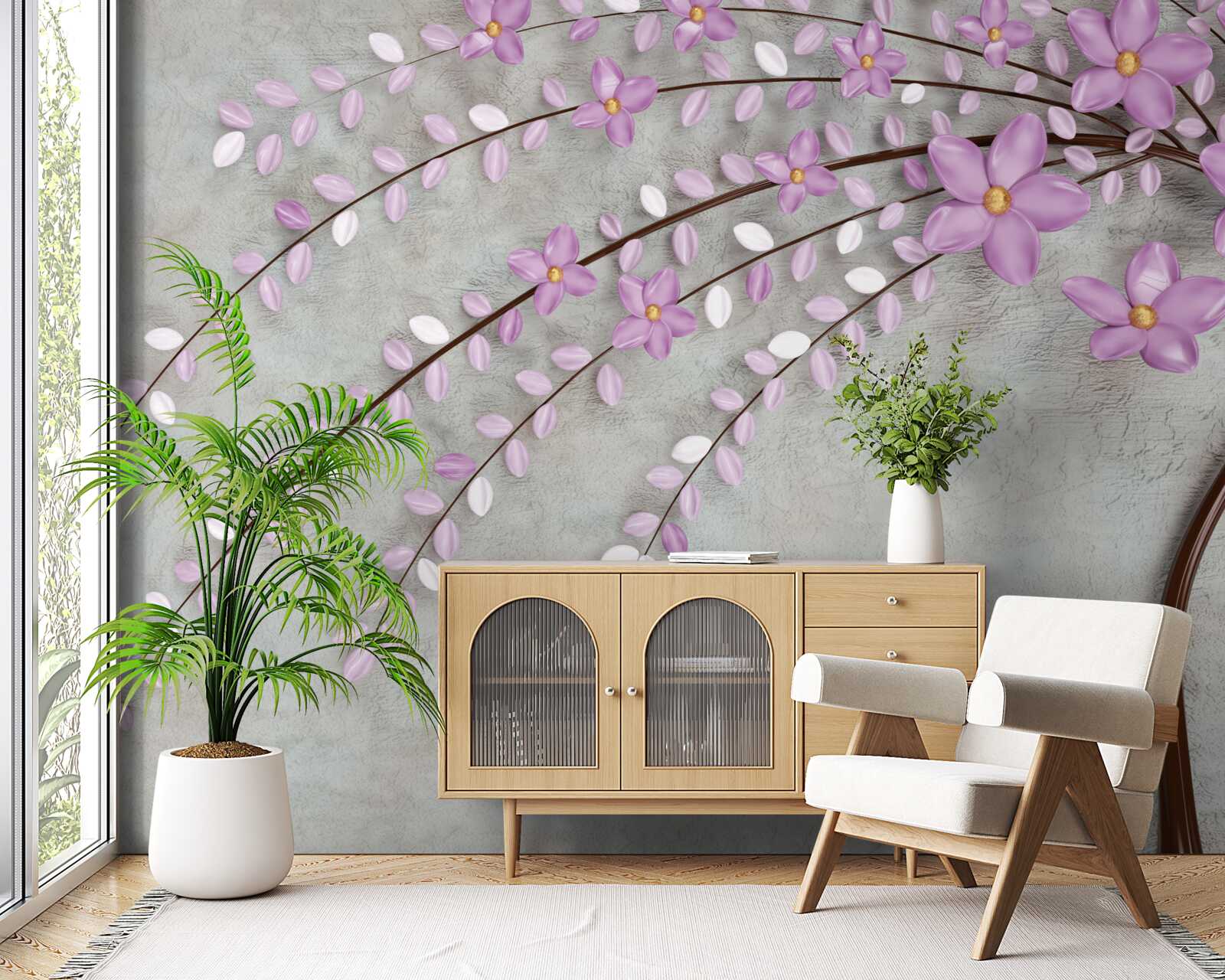 Fototapeta drzewo ozdobione delikatnymi kwiatami bzu