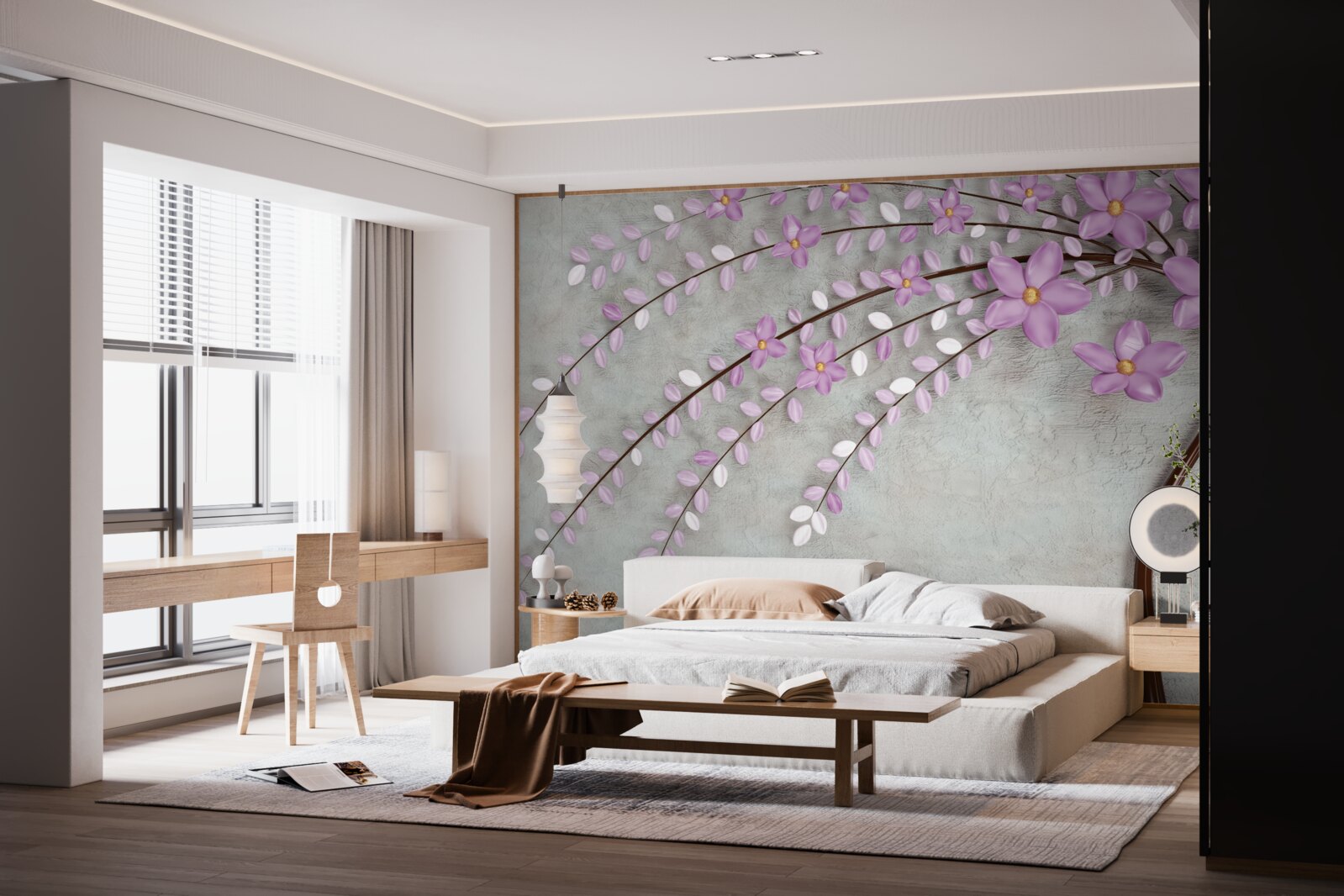 Fototapeta drzewo ozdobione delikatnymi kwiatami bzu