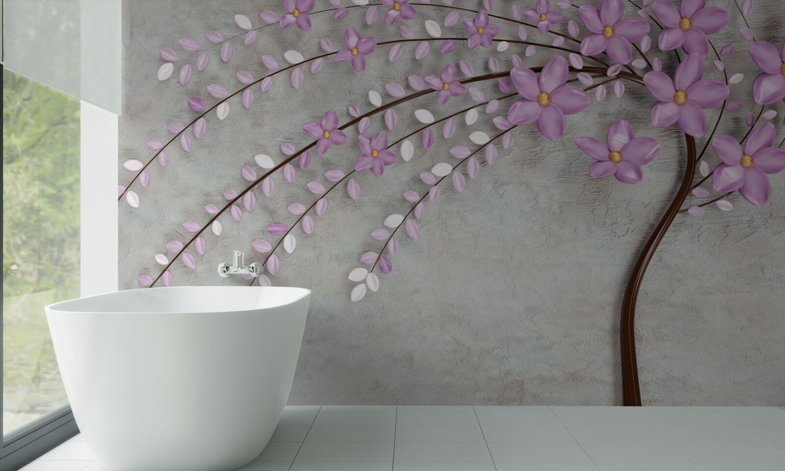 Fototapeta drzewo ozdobione delikatnymi kwiatami bzu