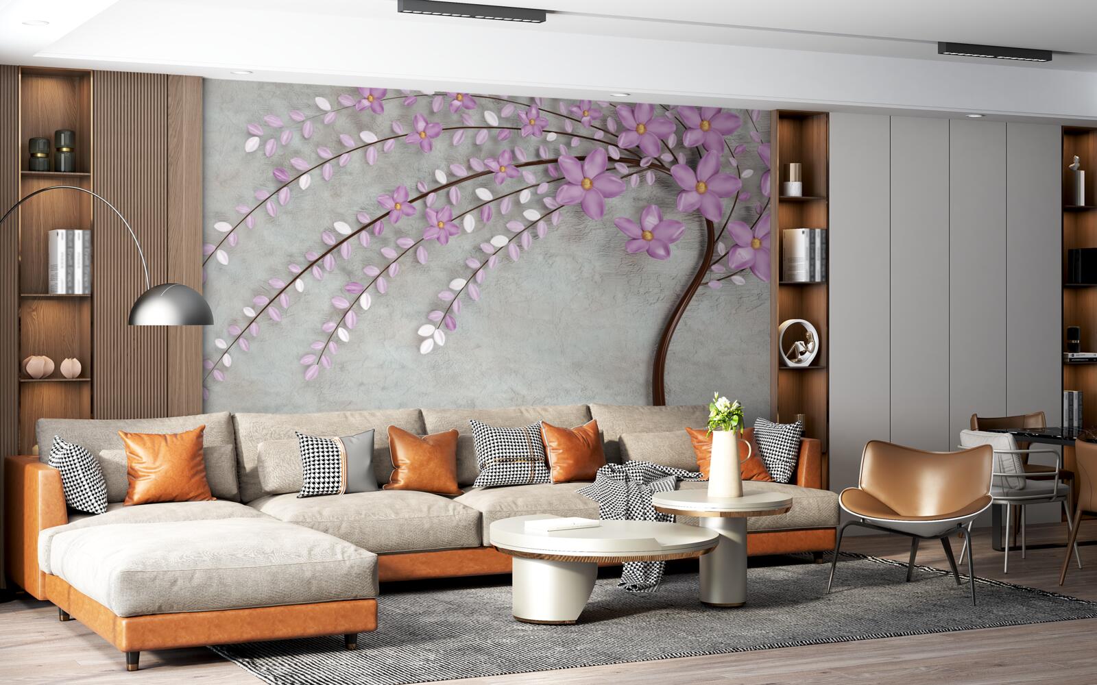 Fototapeta drzewo ozdobione delikatnymi kwiatami bzu