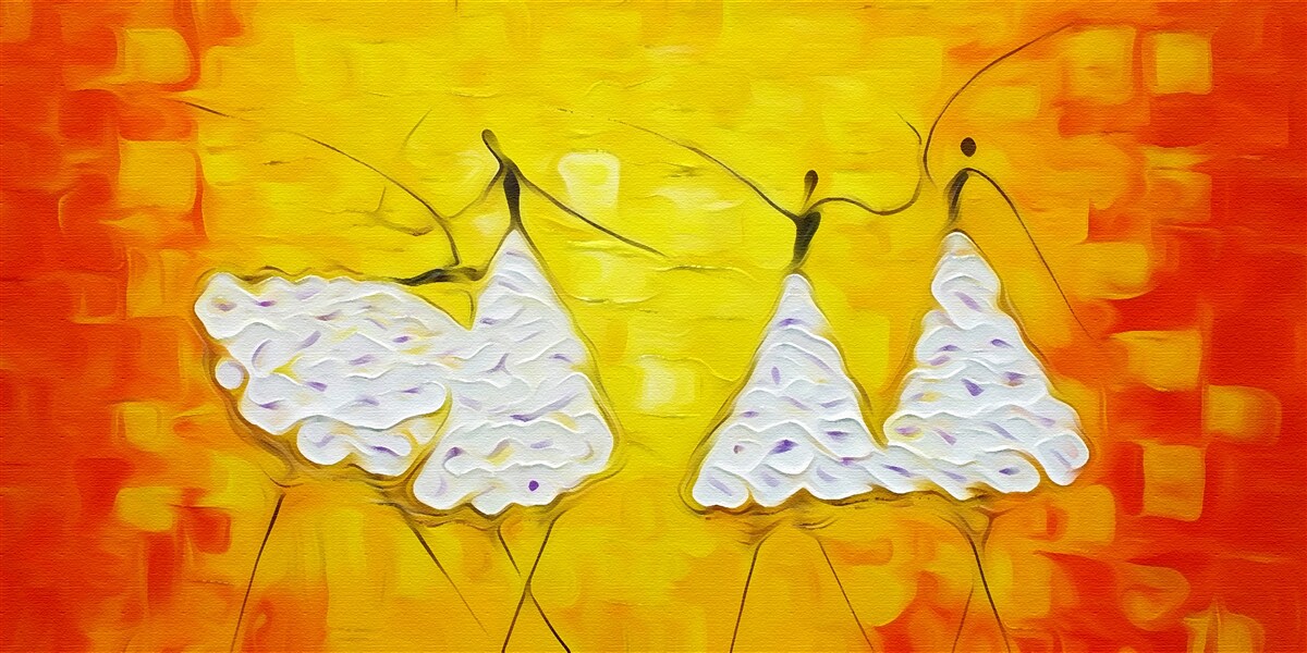 Fototapeta wyrazy dziewcząt ubranych w sukienki ozdobione kwiatami