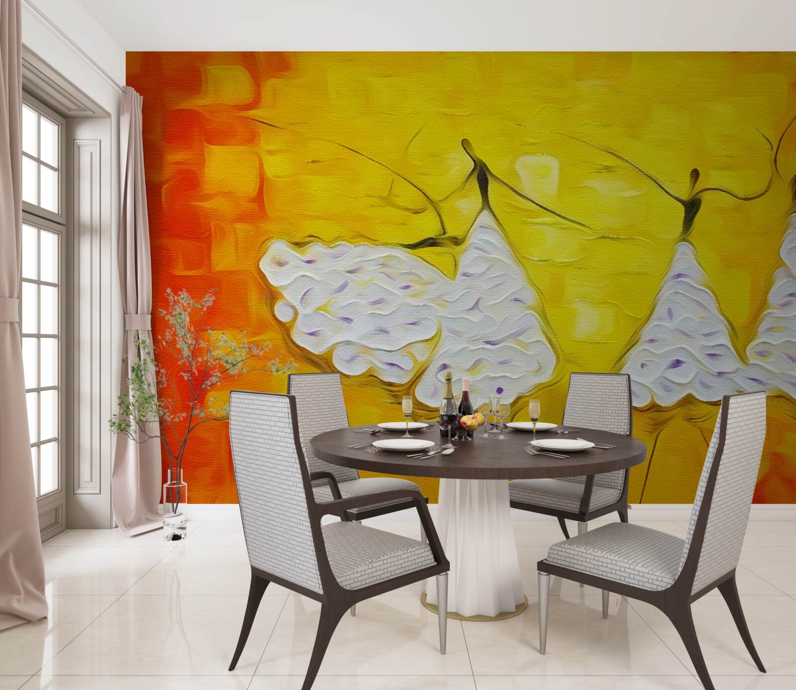 Fototapeta wyrazy dziewcząt ubranych w sukienki ozdobione kwiatami