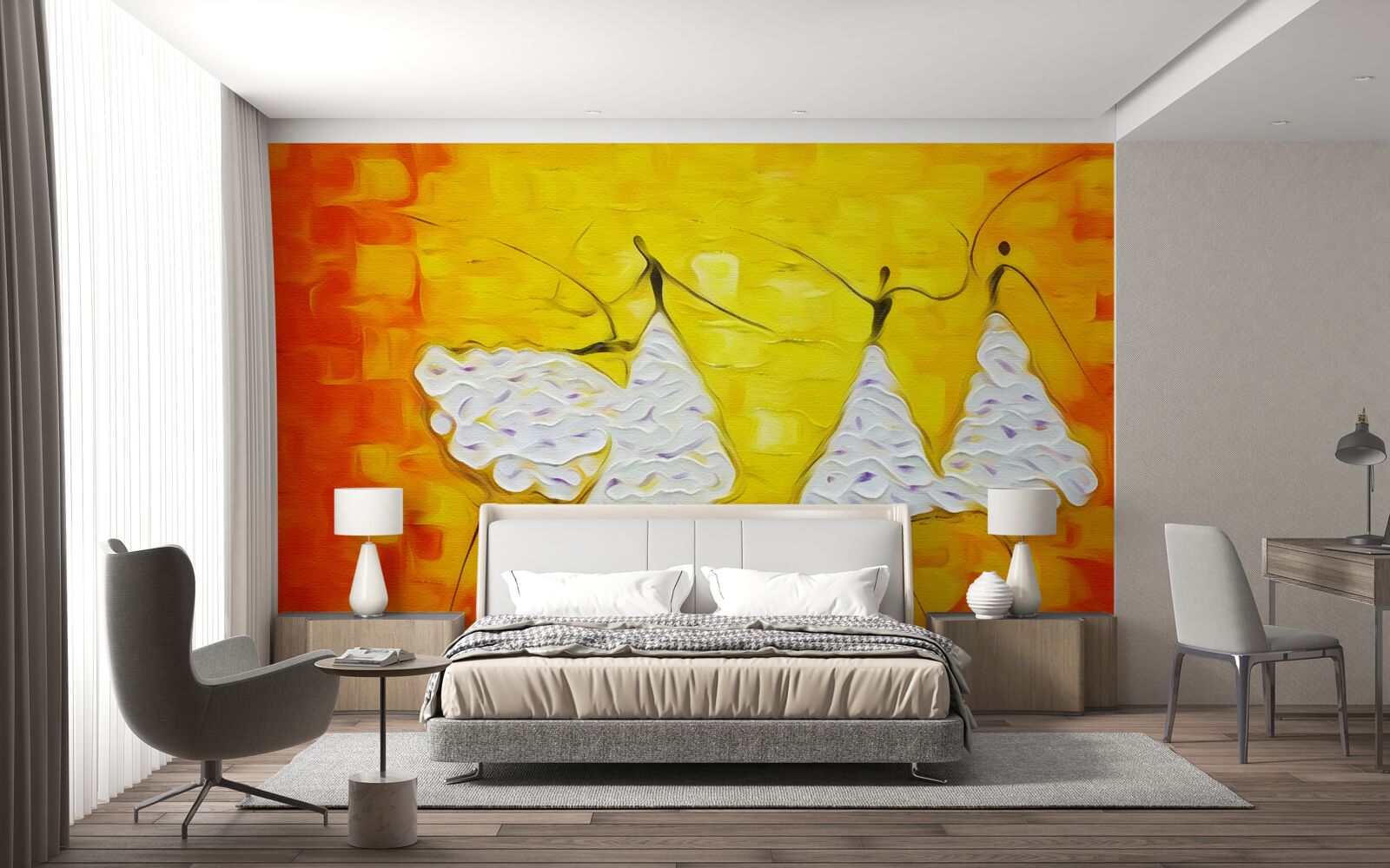 Fototapeta wyrazy dziewcząt ubranych w sukienki ozdobione kwiatami