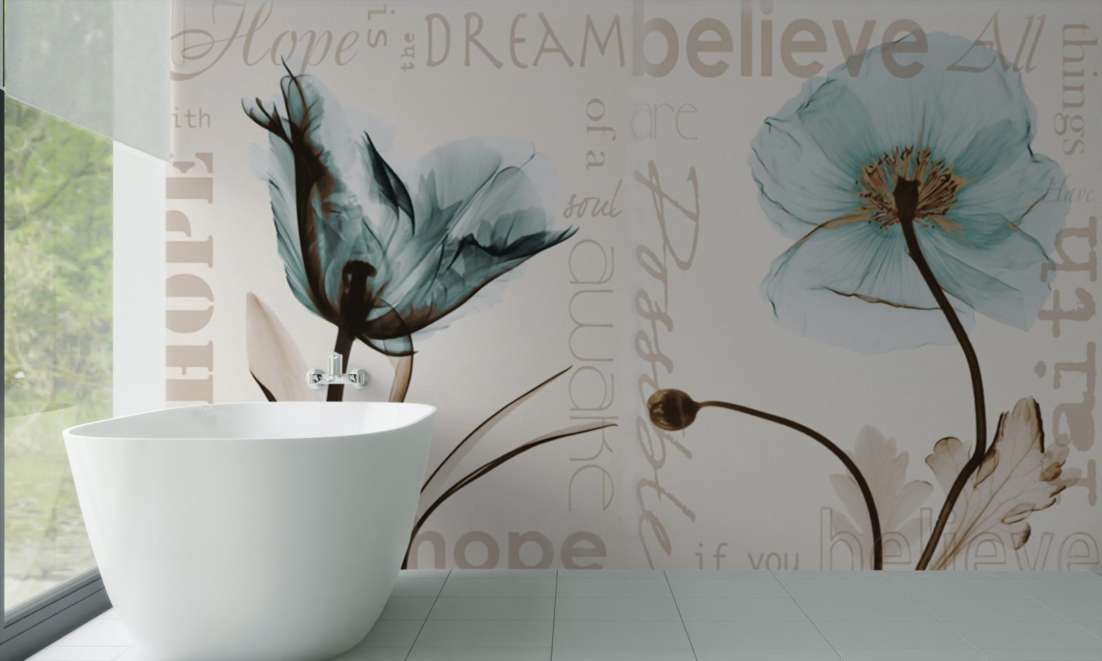 Fototapeta miękkie turkusowe maki