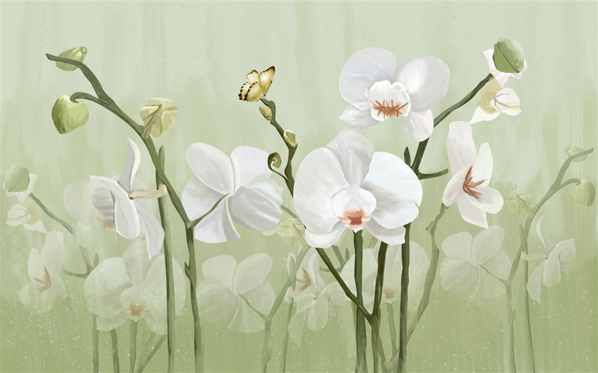 Fototapeta kwiaty białe o nietypowym wyglądzie