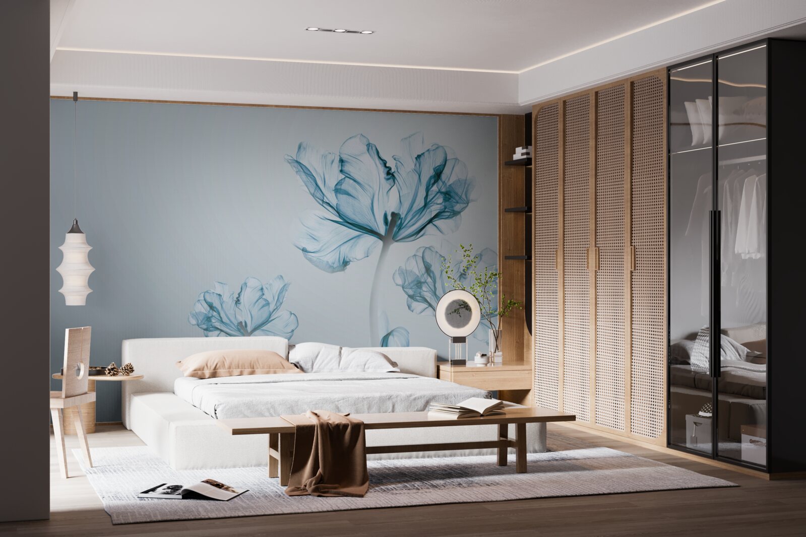 Fototapeta kwiaty niebieskie z przezroczystością