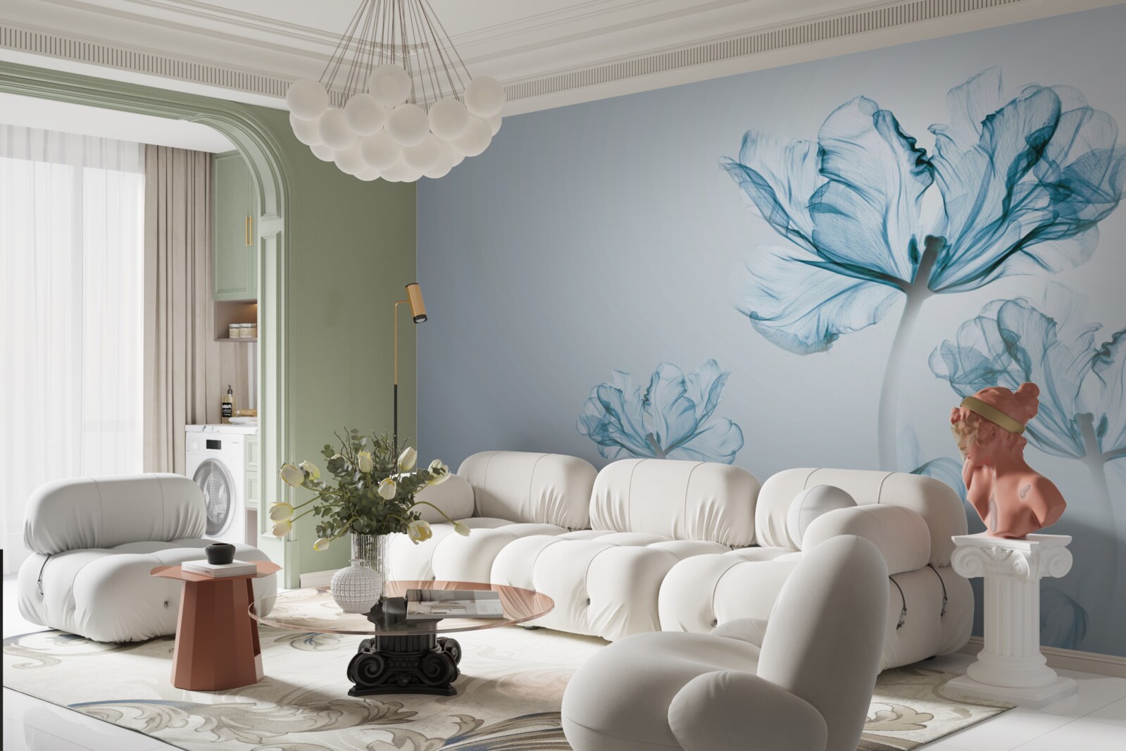 Fototapeta kwiaty niebieskie z przezroczystością