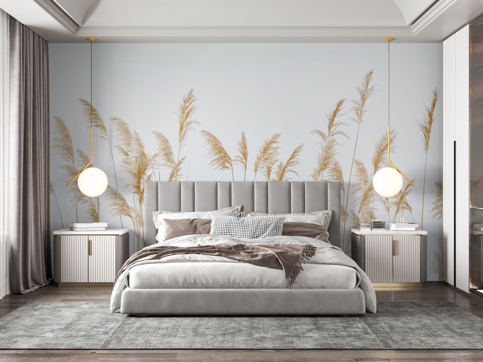 Fototapeta mgła wśród trzcin