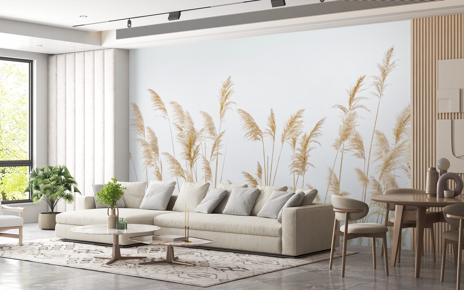 Fototapeta mgła wśród trzcin