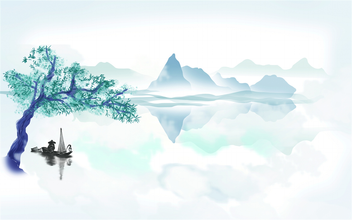 Fototapeta samotny rybak w pobliżu pnia drzewa na brzegu zbiornika