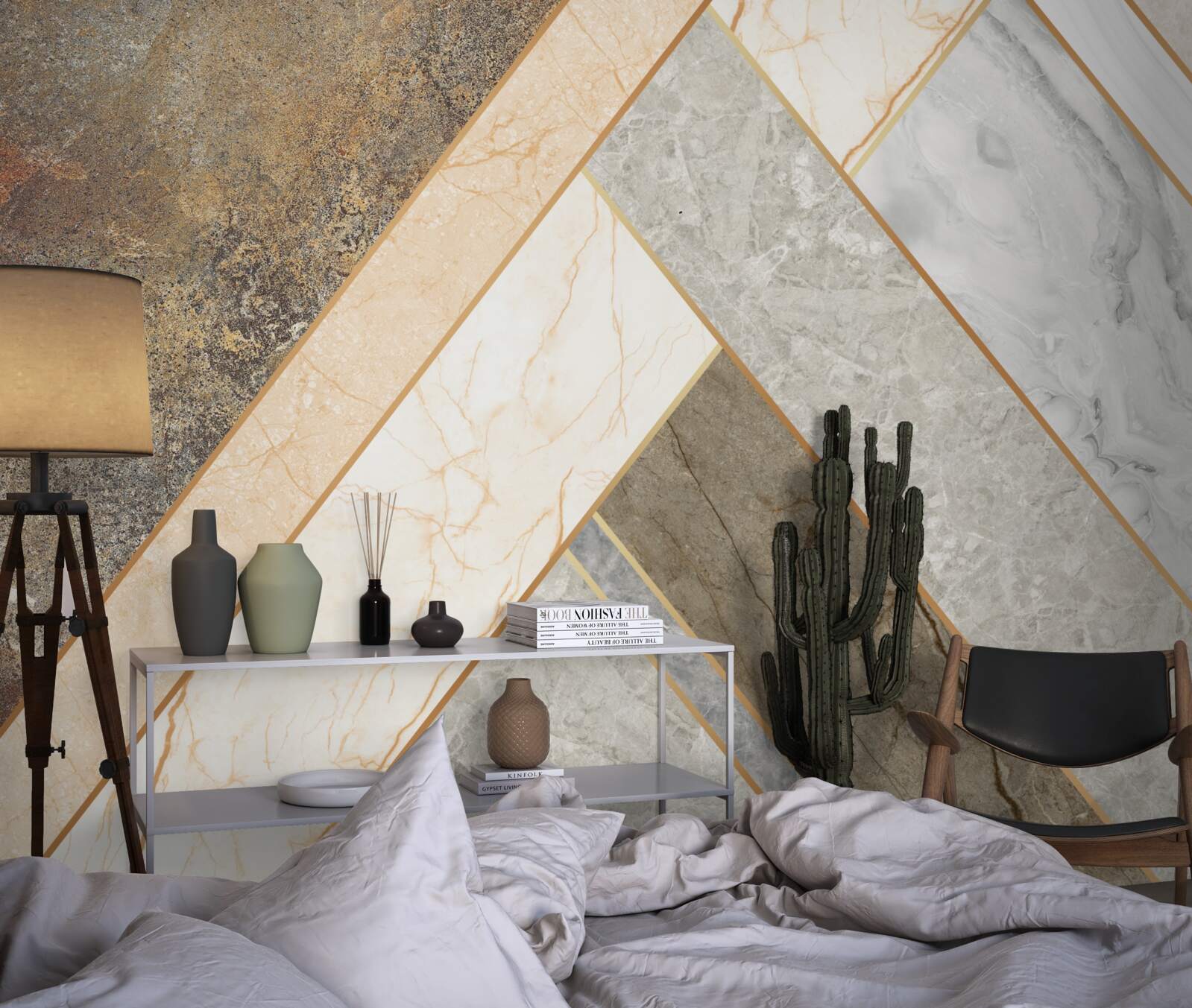 Fototapeta mozaika na marmurze w jasnych odcieniach