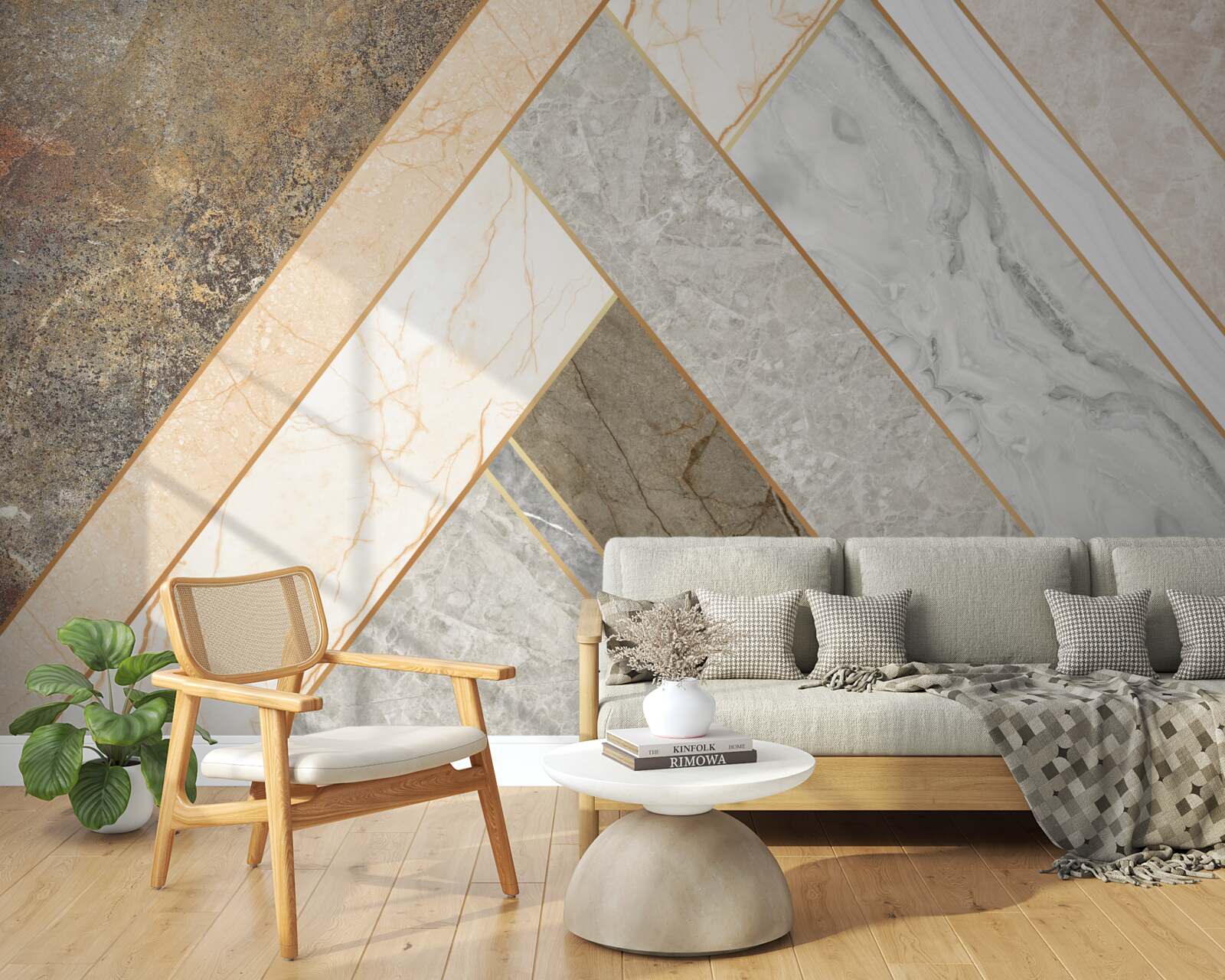 Fototapeta mozaika na marmurze w jasnych odcieniach