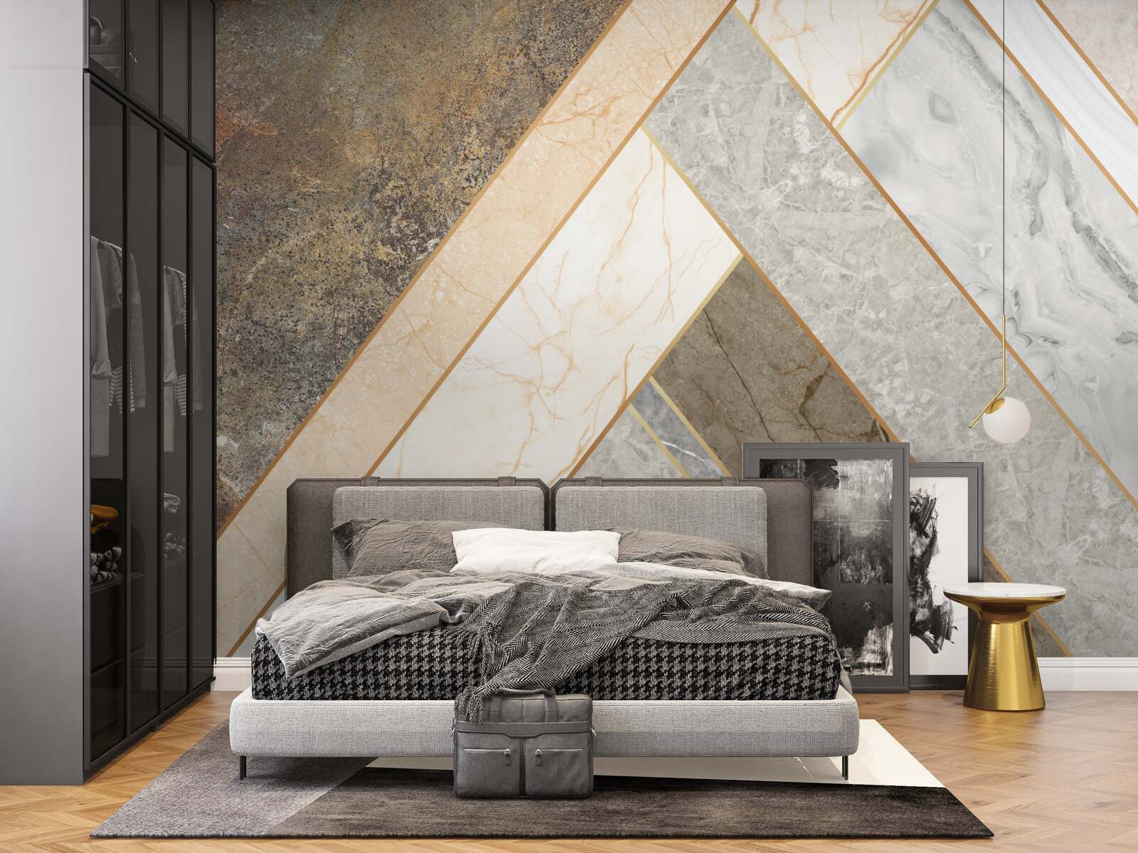 Fototapeta mozaika na marmurze w jasnych odcieniach