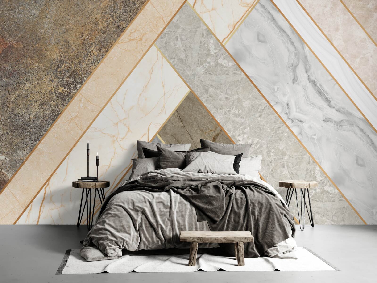 Fototapeta mozaika na marmurze w jasnych odcieniach