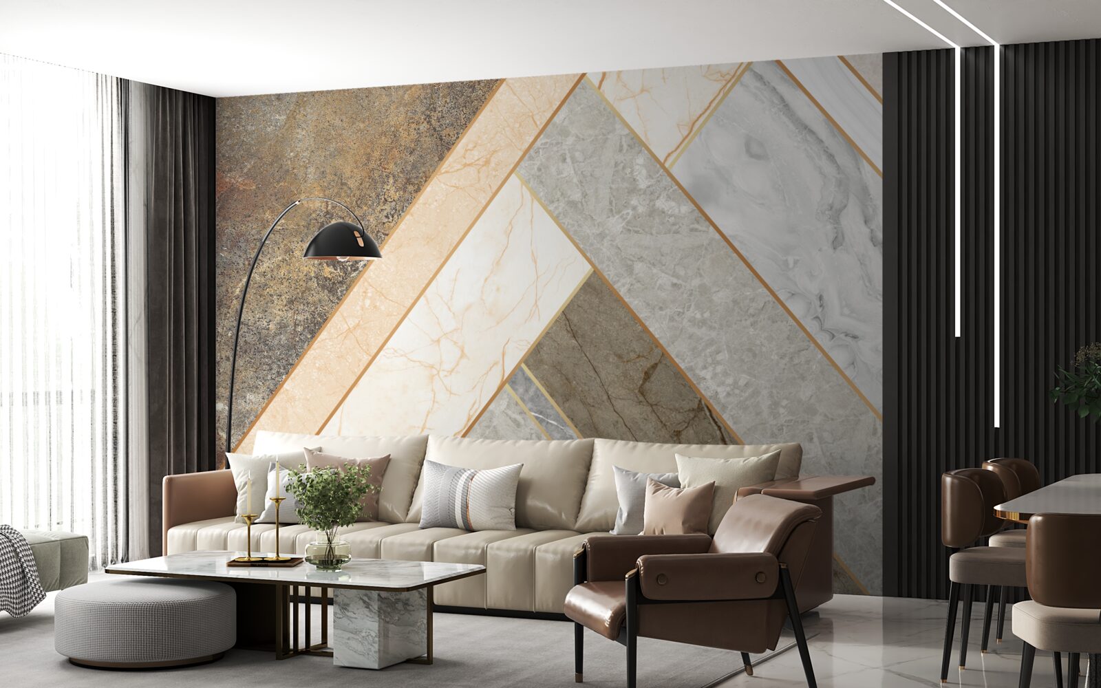 Fototapeta mozaika na marmurze w jasnych odcieniach