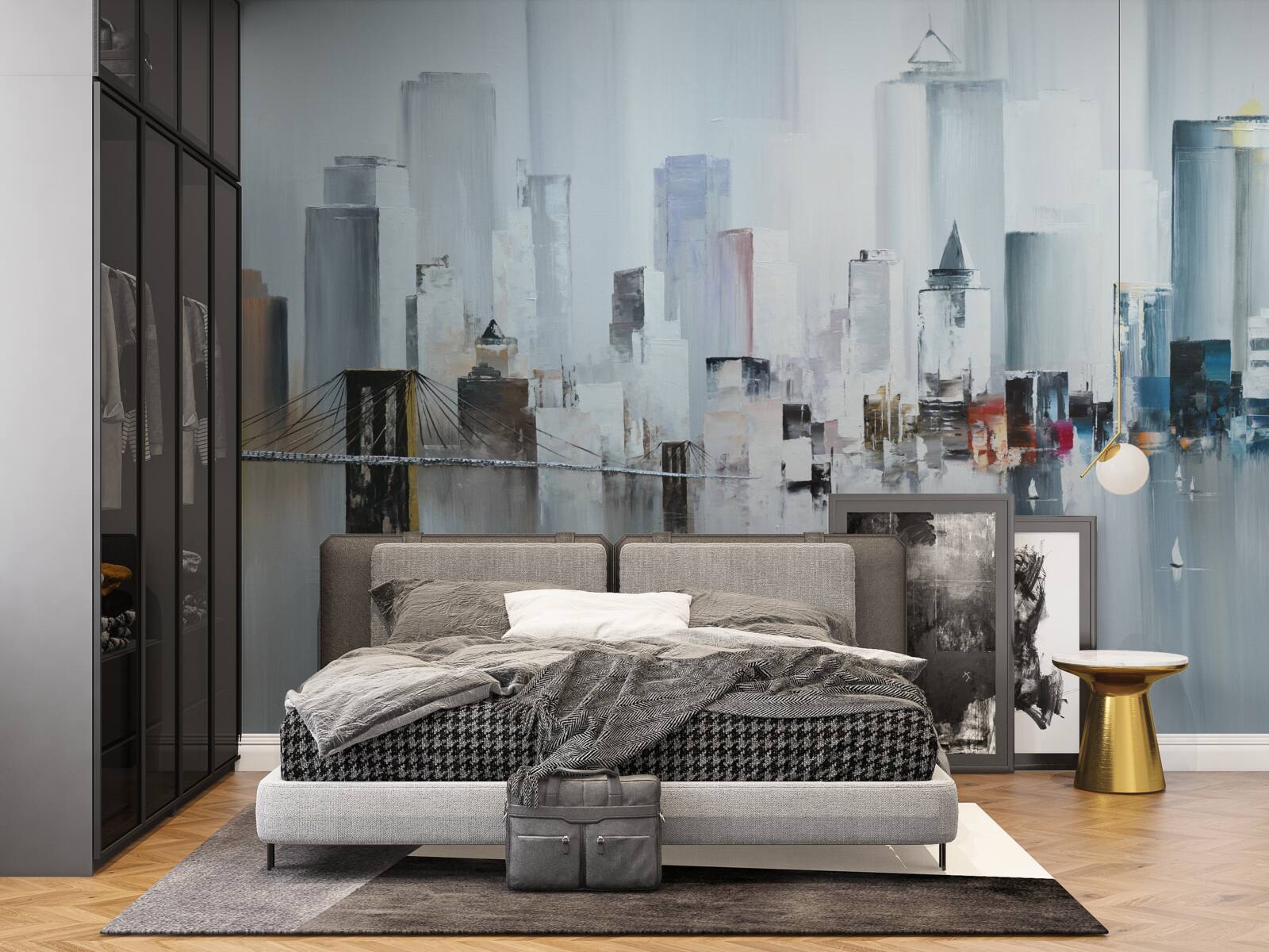 Fototapeta podczas deszczowej pogody w nowym jorku