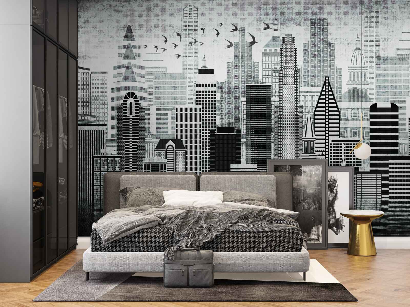 Fototapeta monotonny widok na miasto w formie panoramy