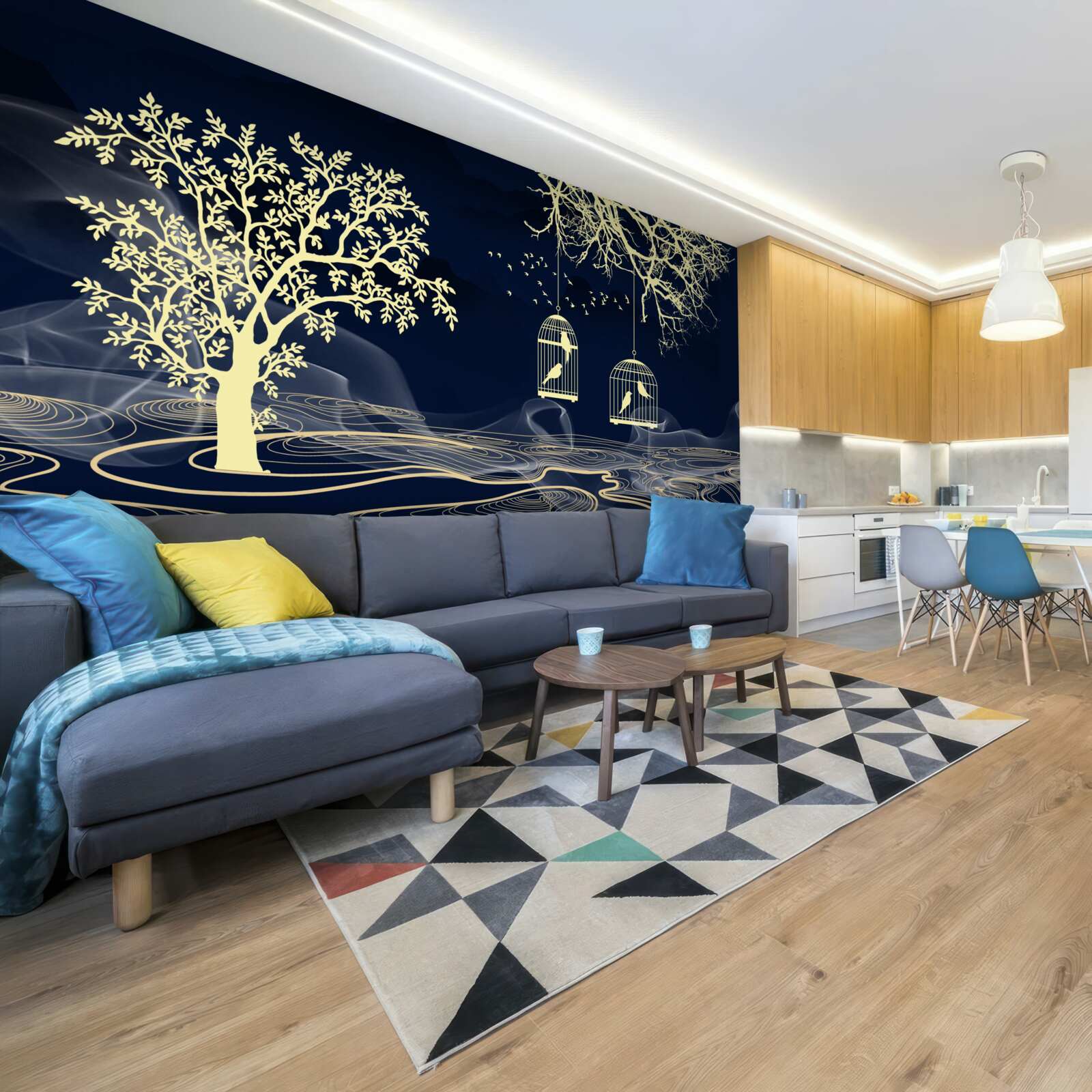 Fototapeta podlewaj drzewa i ptaki w niewoli