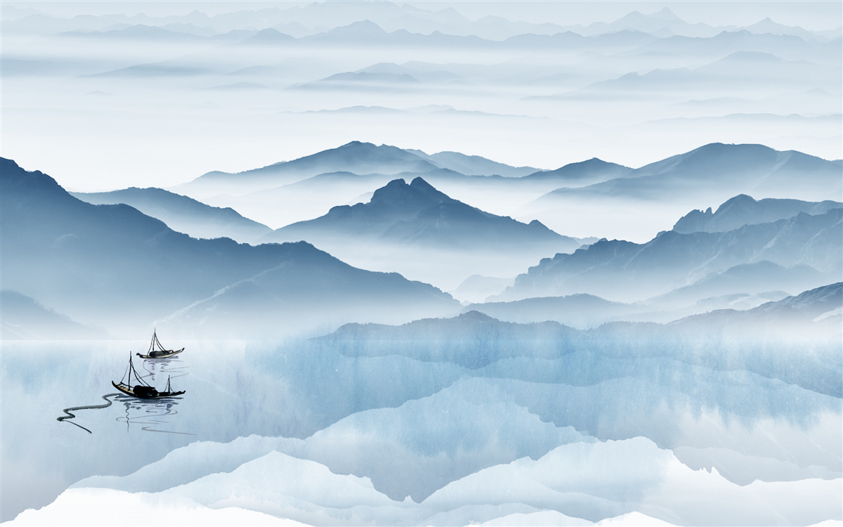 Fototapeta Łowienie ryb na górskim jeziorze