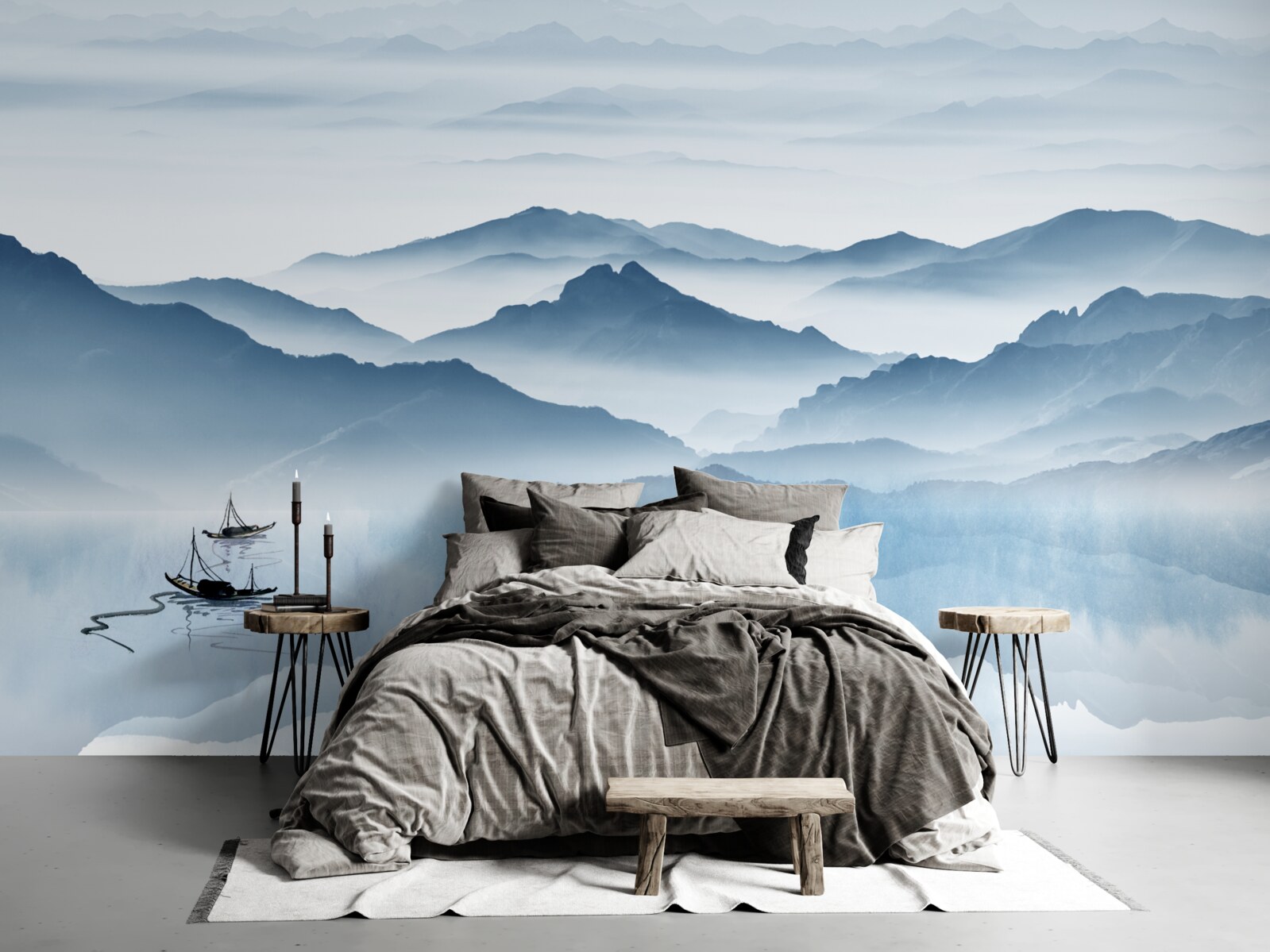 Fototapeta Łowienie ryb na górskim jeziorze