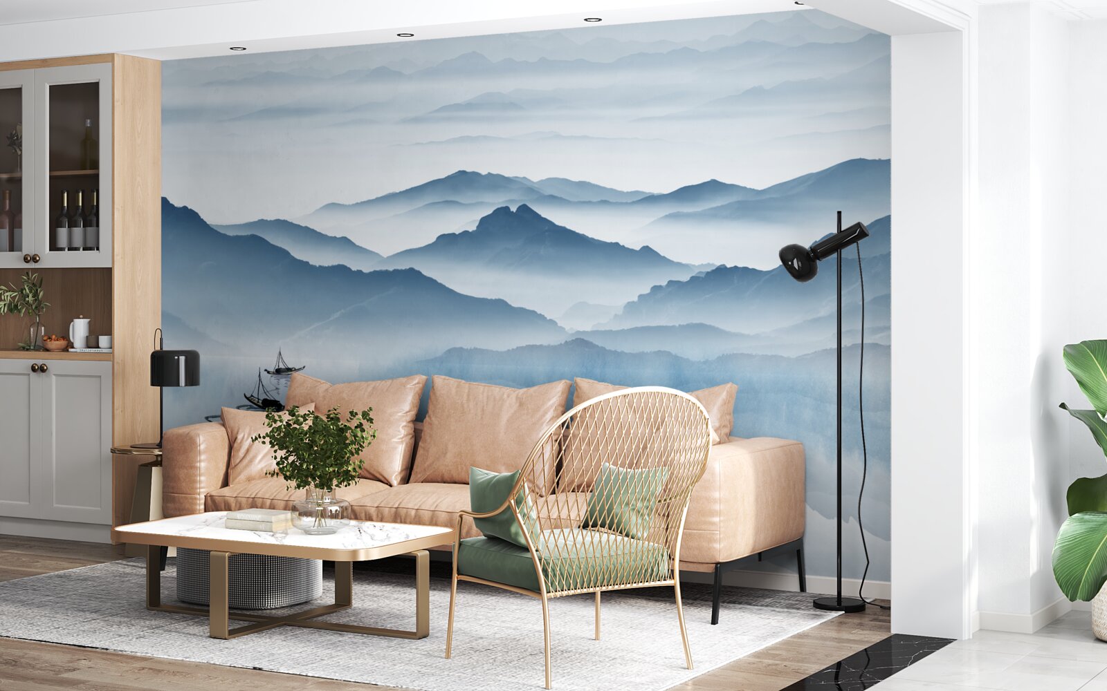 Fototapeta Łowienie ryb na górskim jeziorze