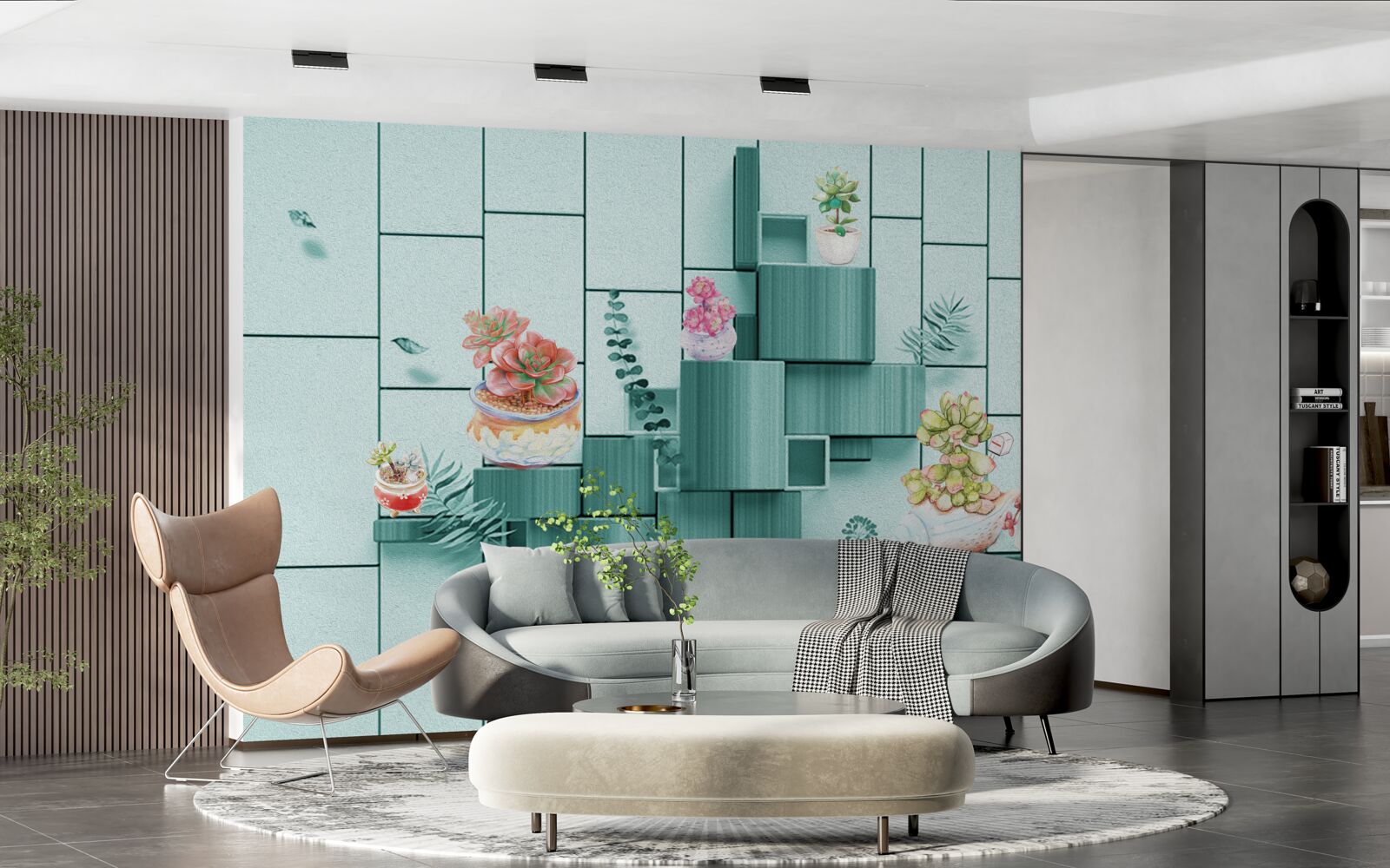 Fototapeta doniczki z kwiatami i roślinami