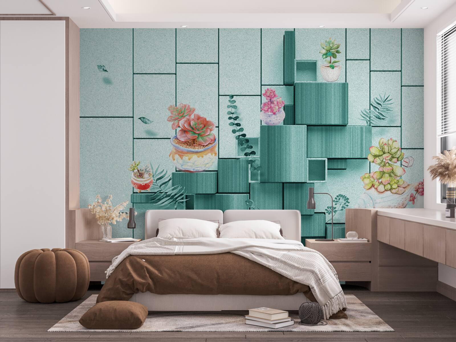 Fototapeta doniczki z kwiatami i roślinami