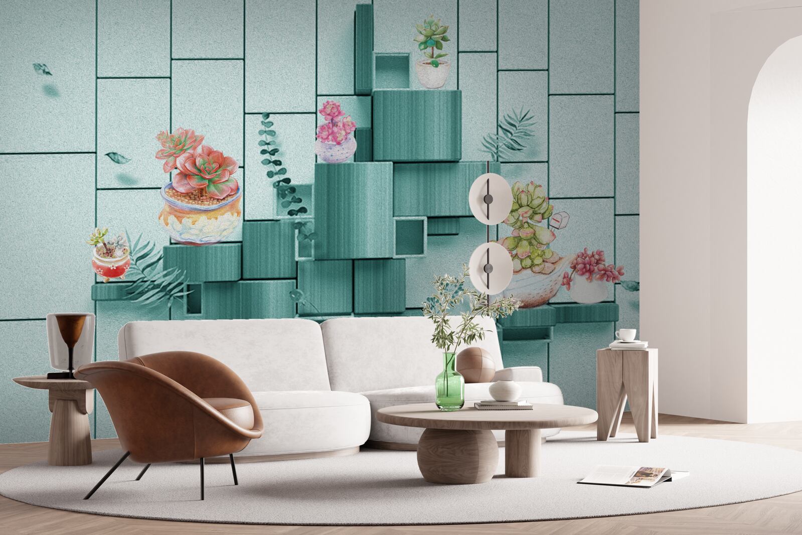 Fototapeta doniczki z kwiatami i roślinami