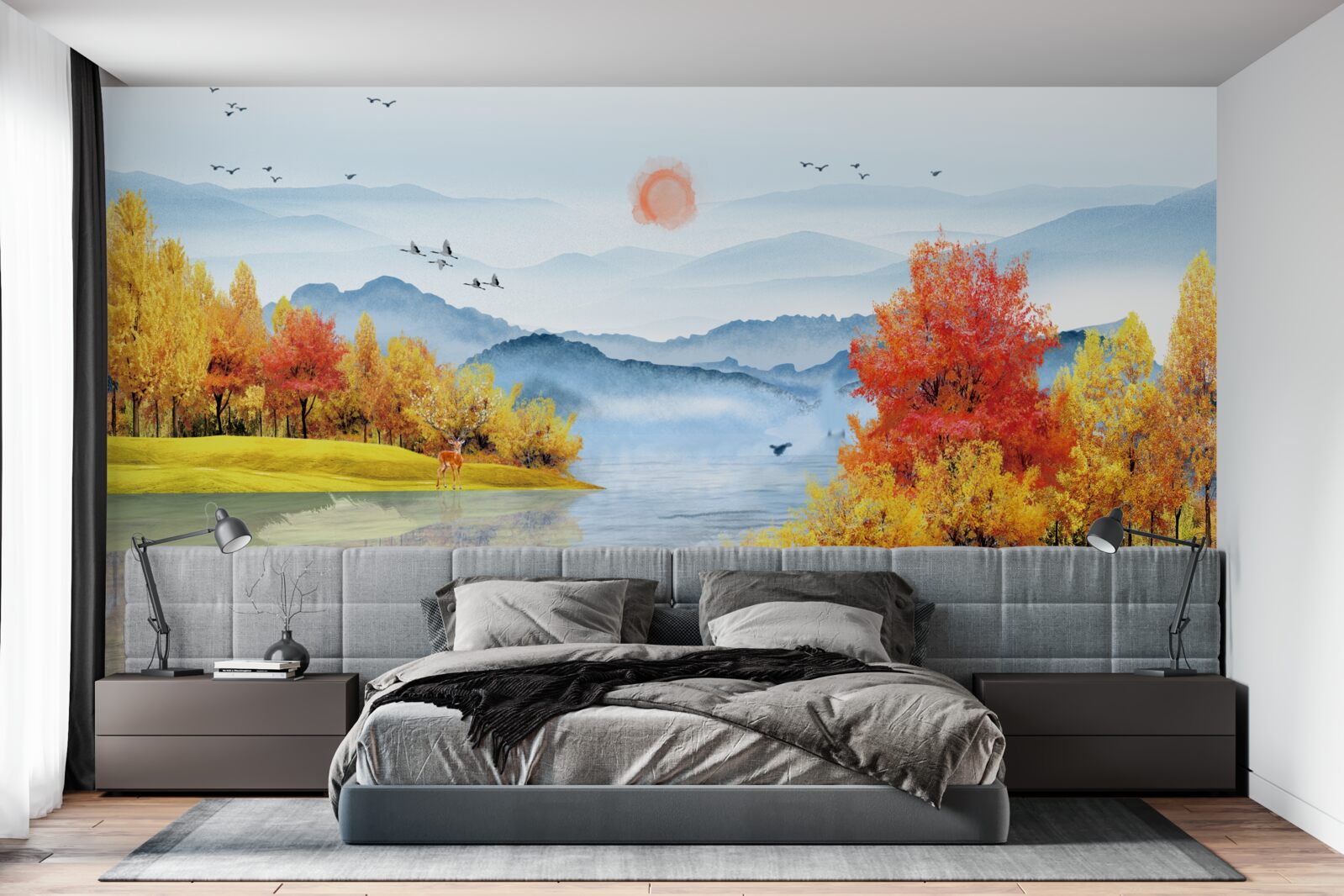 Fototapeta statek na górskiej rzece