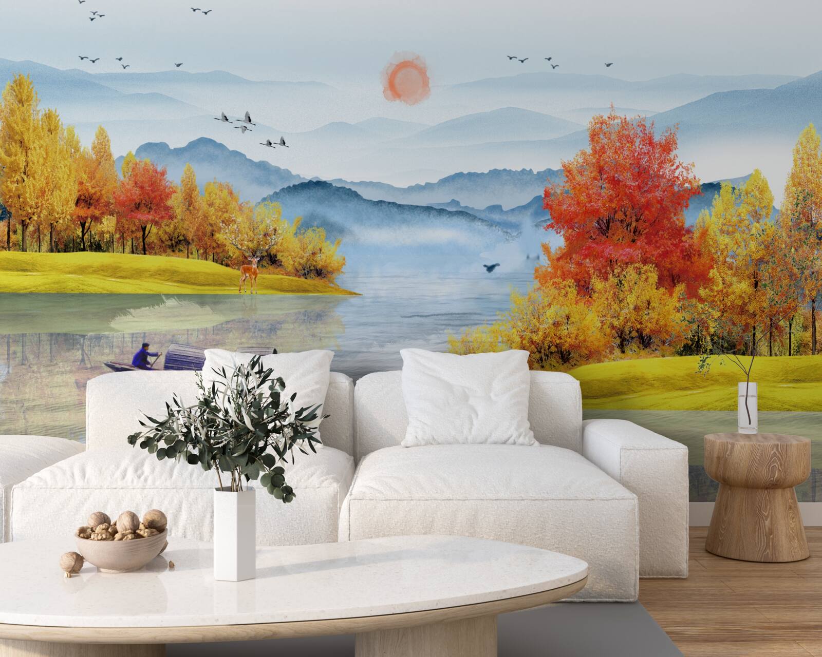 Fototapeta statek na górskiej rzece