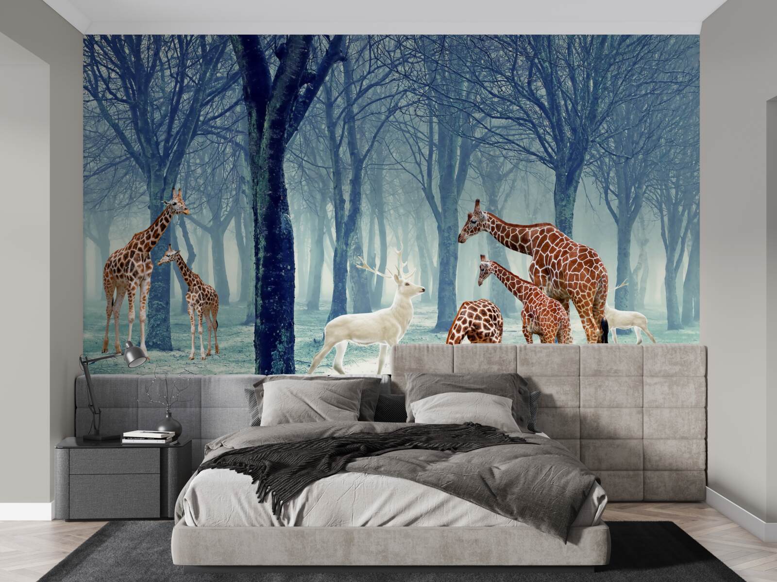 Fototapeta Żyrafy poznają nowego przyjaciela